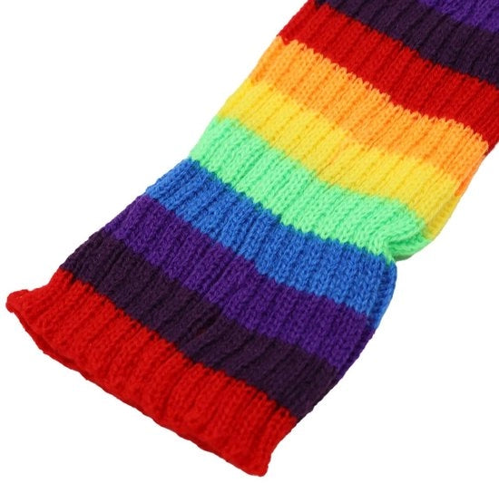 Calze termiche per donna con disegno geribbello in colori arcobaleno