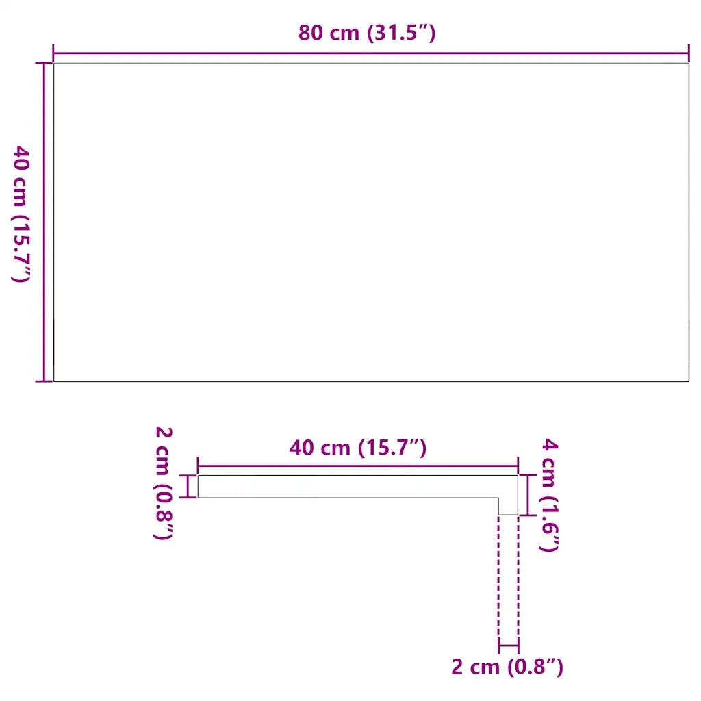 Davanzali 2 pz Marrone Chiaro 80x40x2 cm Legno Massello Rovere CFW8860488