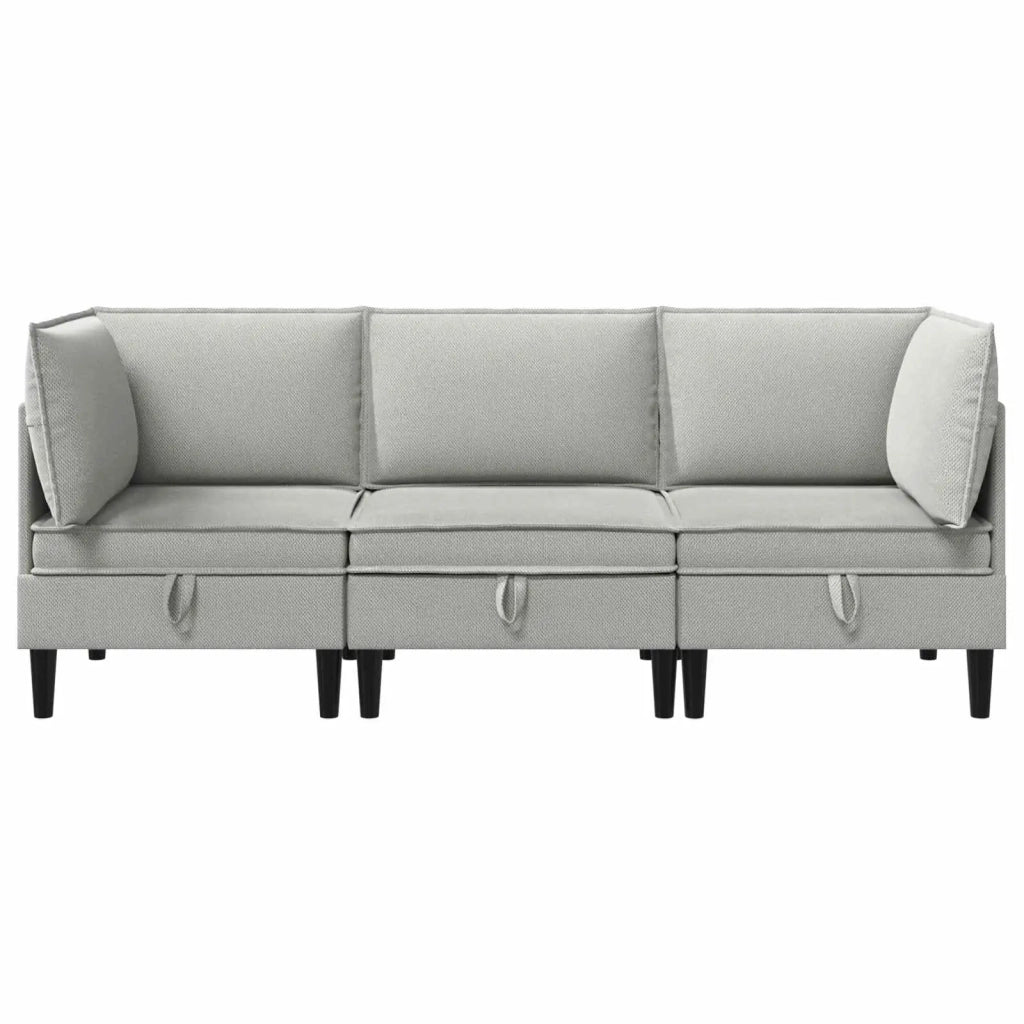 Set di mobili per il soggiorno 3 pcs Grigio chiaro Tessuto 3413798