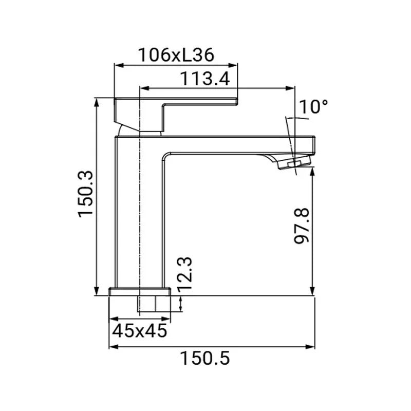 Miscelatore lavabo serie zoe, finitura cromata