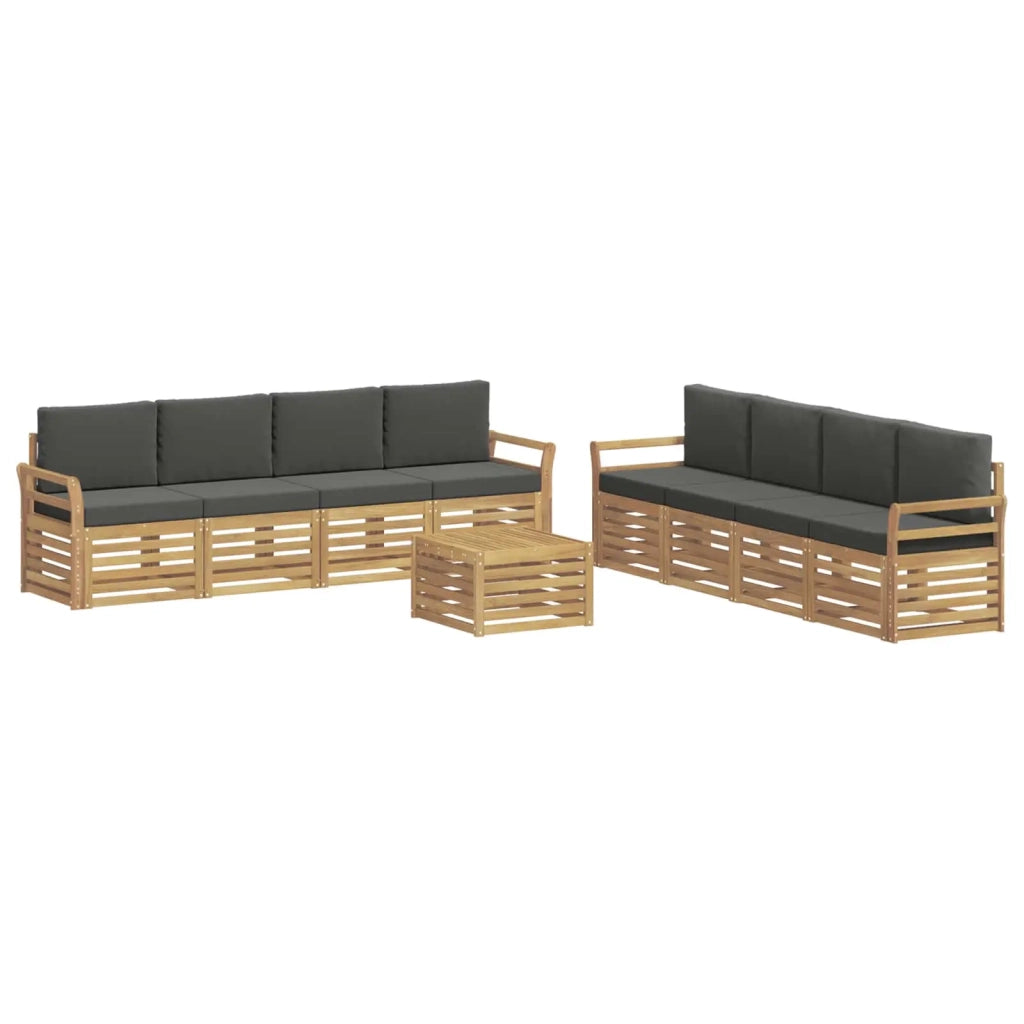 Set divani 9 pcs Bianco e Antracite 59 x 59 x 37 cm Poliestere 3391597