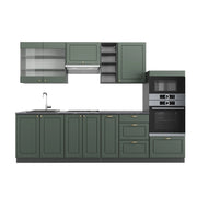 Cucina componibile Fame-Line Verde-oro rustico/Antracite 280 cm, PL Antracite Vicco