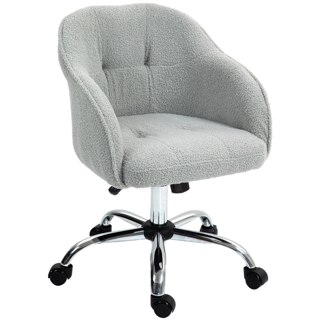 Sedia da ufficio ergonomica ¨C Xylo ¨C tessuto teddy grigio con funzione dondolo 56x61x86 cm