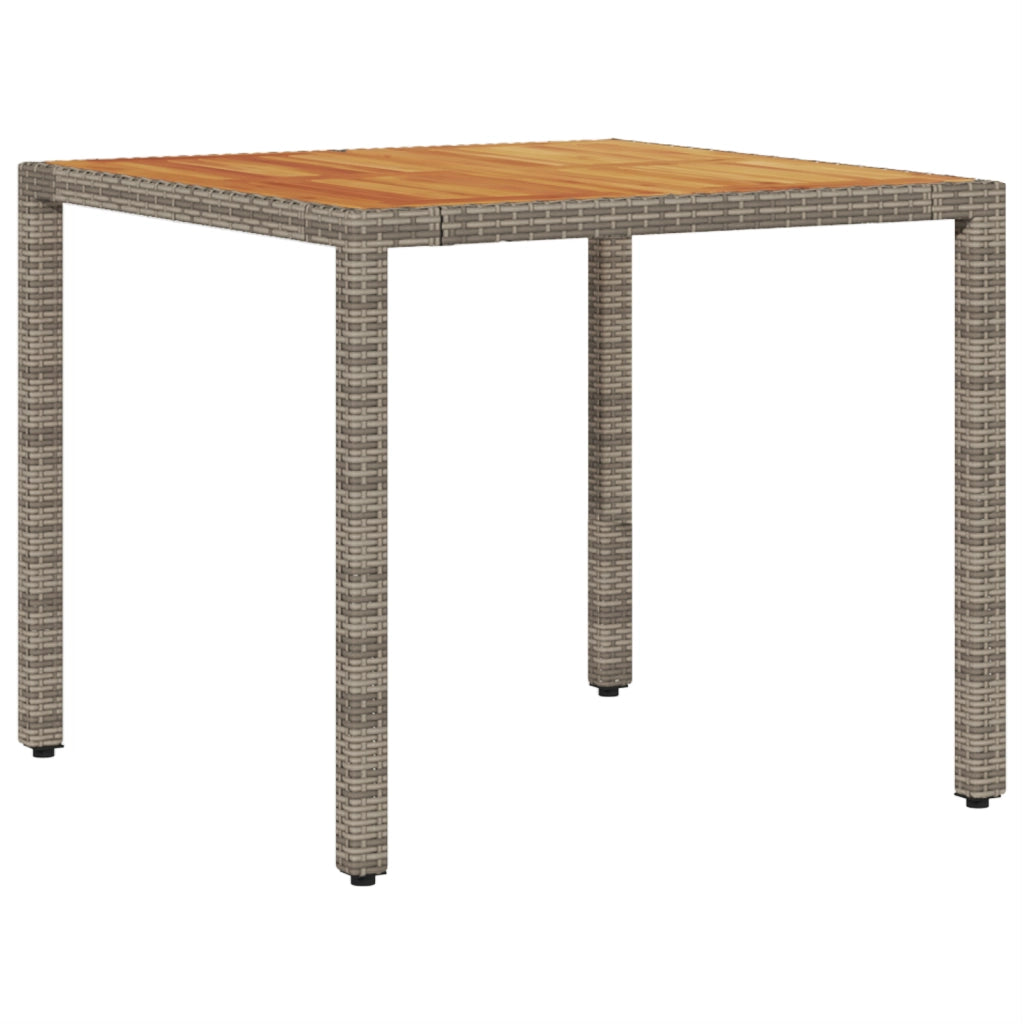Set da Pranzo Giardino 5 Pezzi con Cuscini Grigio Polyrattan
