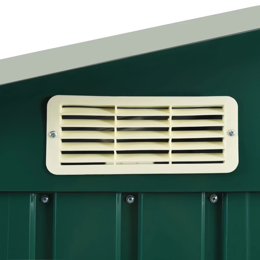 Casetta da giardino cabina ripostiglio casetta da esterno robusta casetta per attrezzi con ripiano 205 x 130 x 183 cm ferro verde 02_0022225