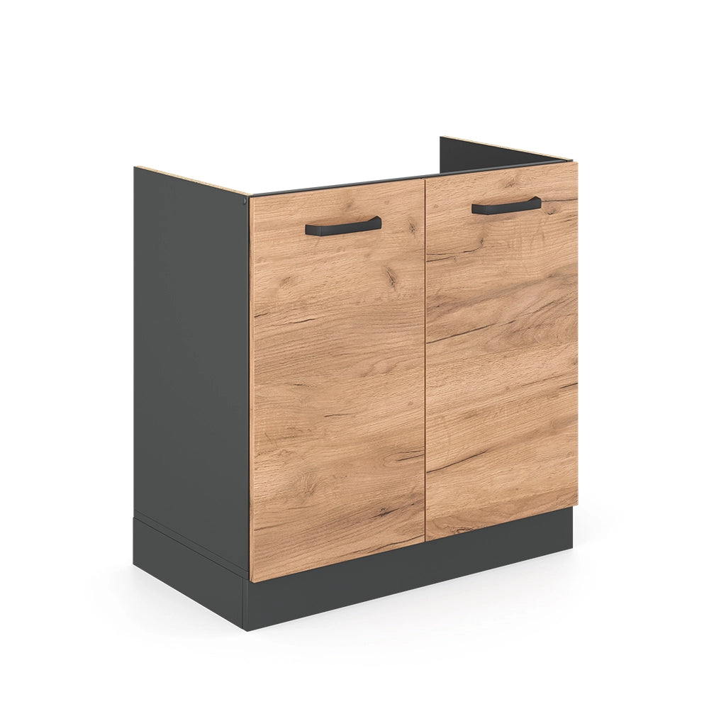 Vicco Mobile lavello cucina Quercia dorata 80 cm senza piano di lavoro
