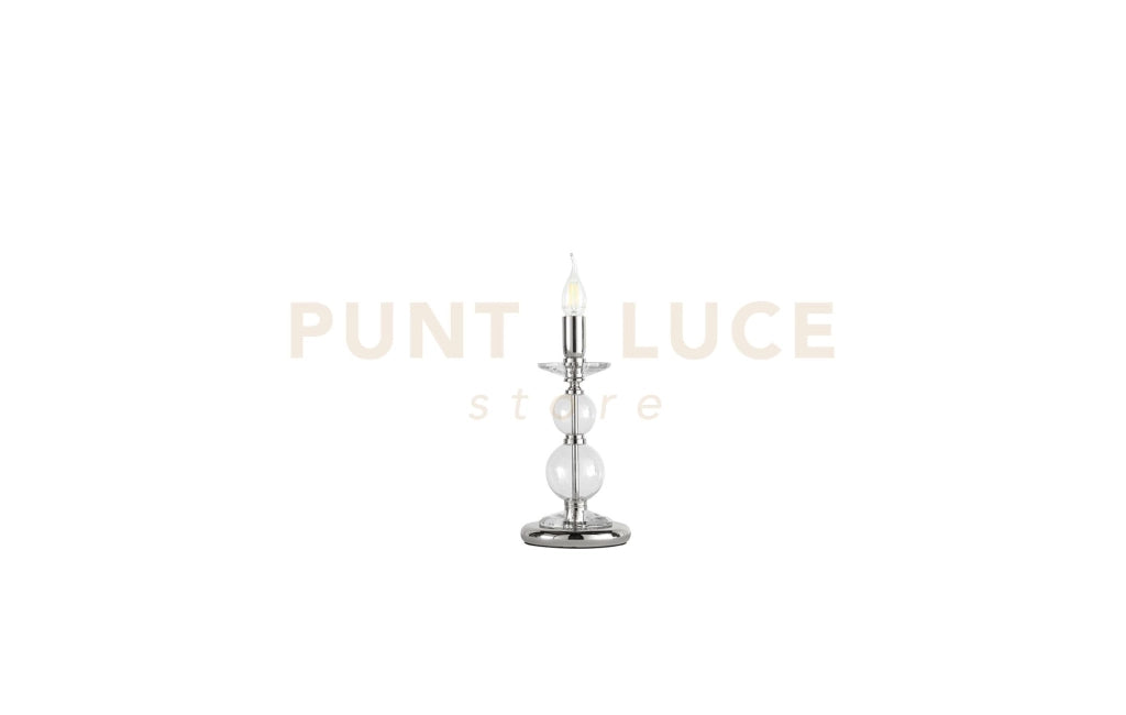 LUMETTO VIVALDI 1 LUCE TRASPARENTE CROMO ATTACCO E14 D.14CM