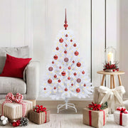 Albero di Natale Artificiale con Rami Pieghevoli Bianco 120 cm