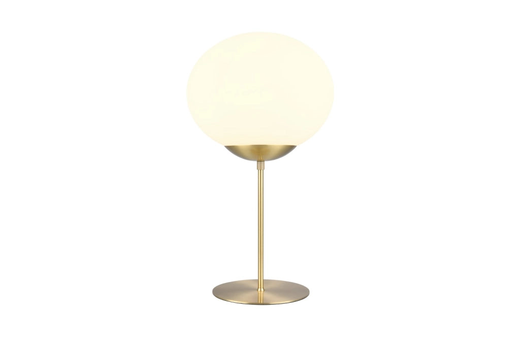 Lampada da tavolo FOMENTO ottone opaco sfera vetro E27