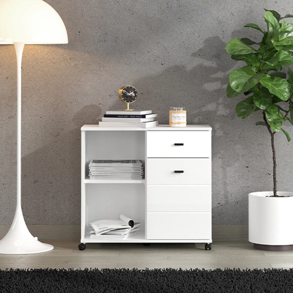 Madia Majuli, Credenza 2 Ripiani, 77x35x72h cm Bianco