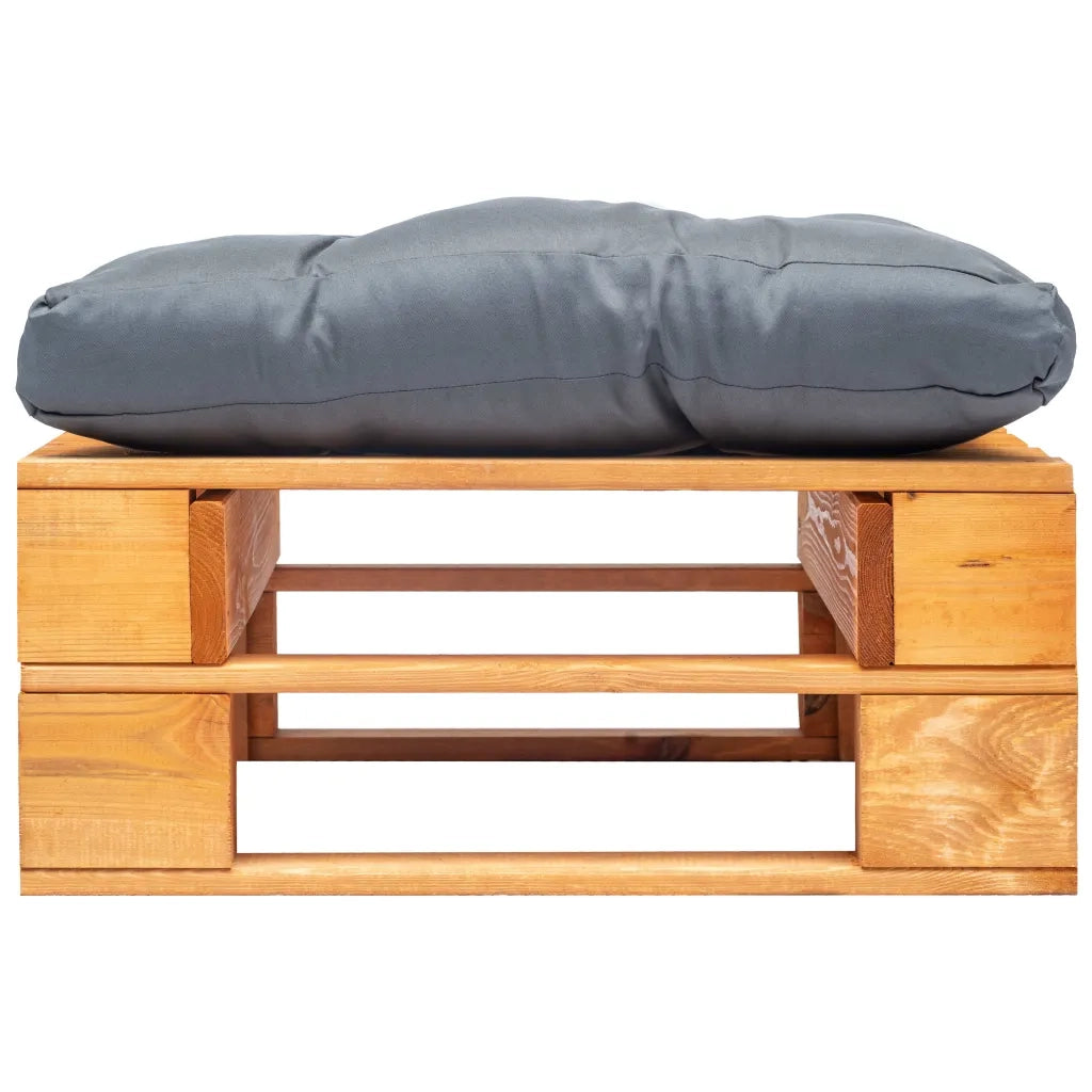 Divano da Giardino a Pallet e Cuscino Grigio in Legno ambra 277441