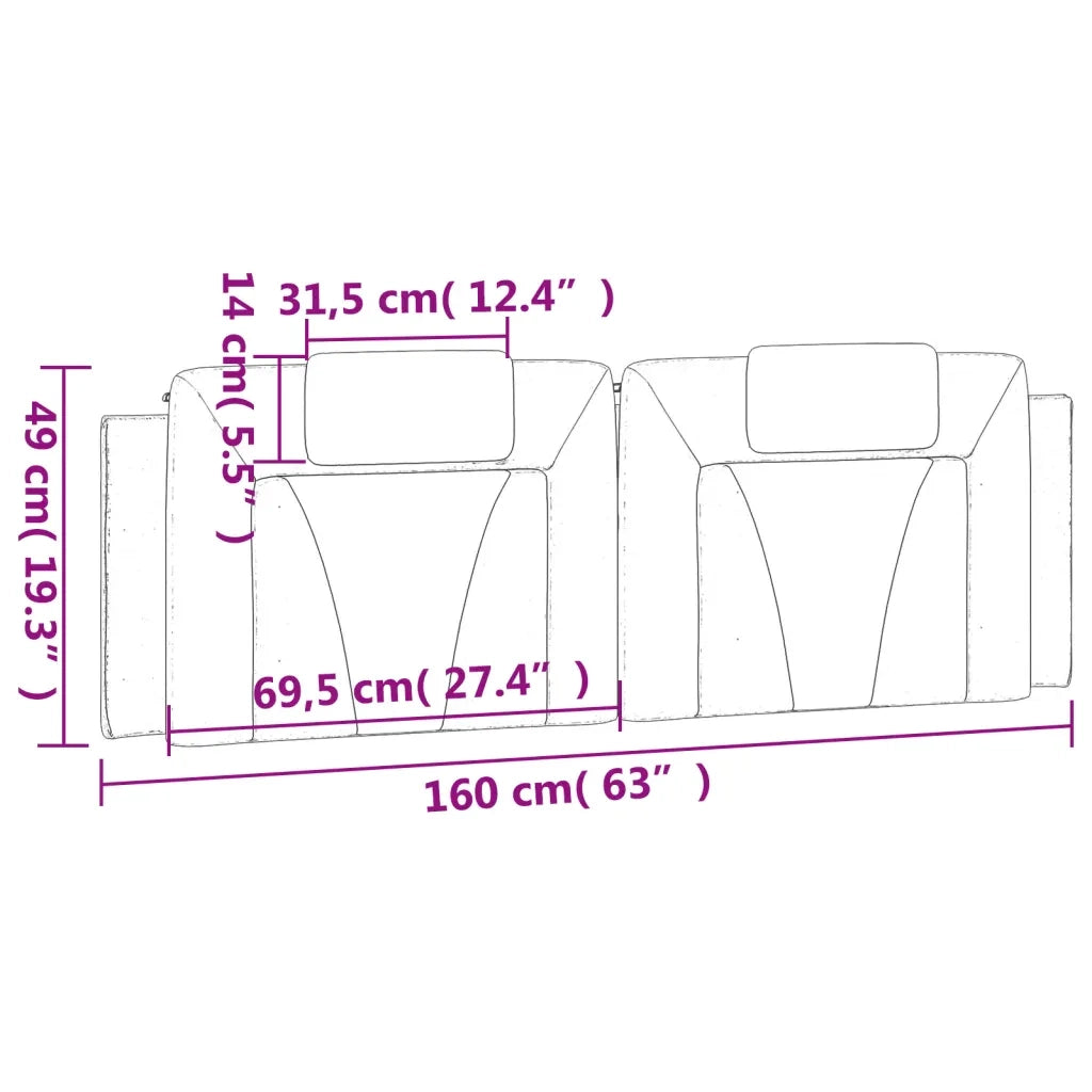 Cuscino Testiera Cappuccino 160 cm in Similpelle