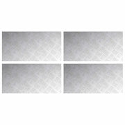 Gradini per Scale 4 pz | Tappetini per scale autoadesivi Argento 60 x 30 cm Alluminio