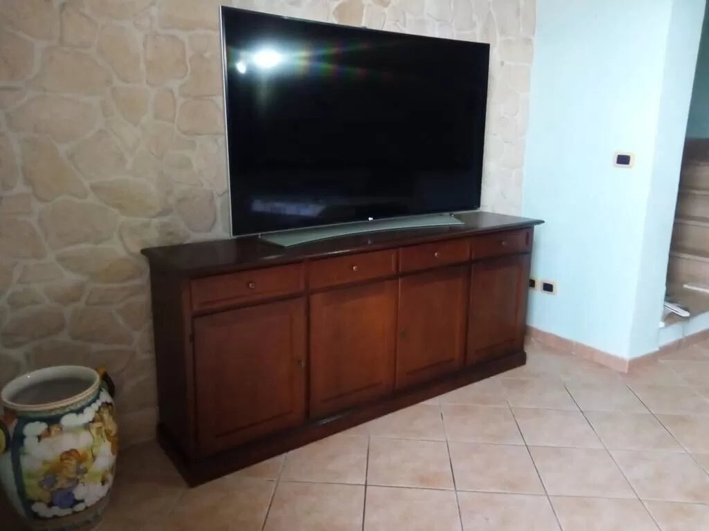 Madia credenza in legno 4 porte tinta noce 205x42x86 (380) - Mobili 2G