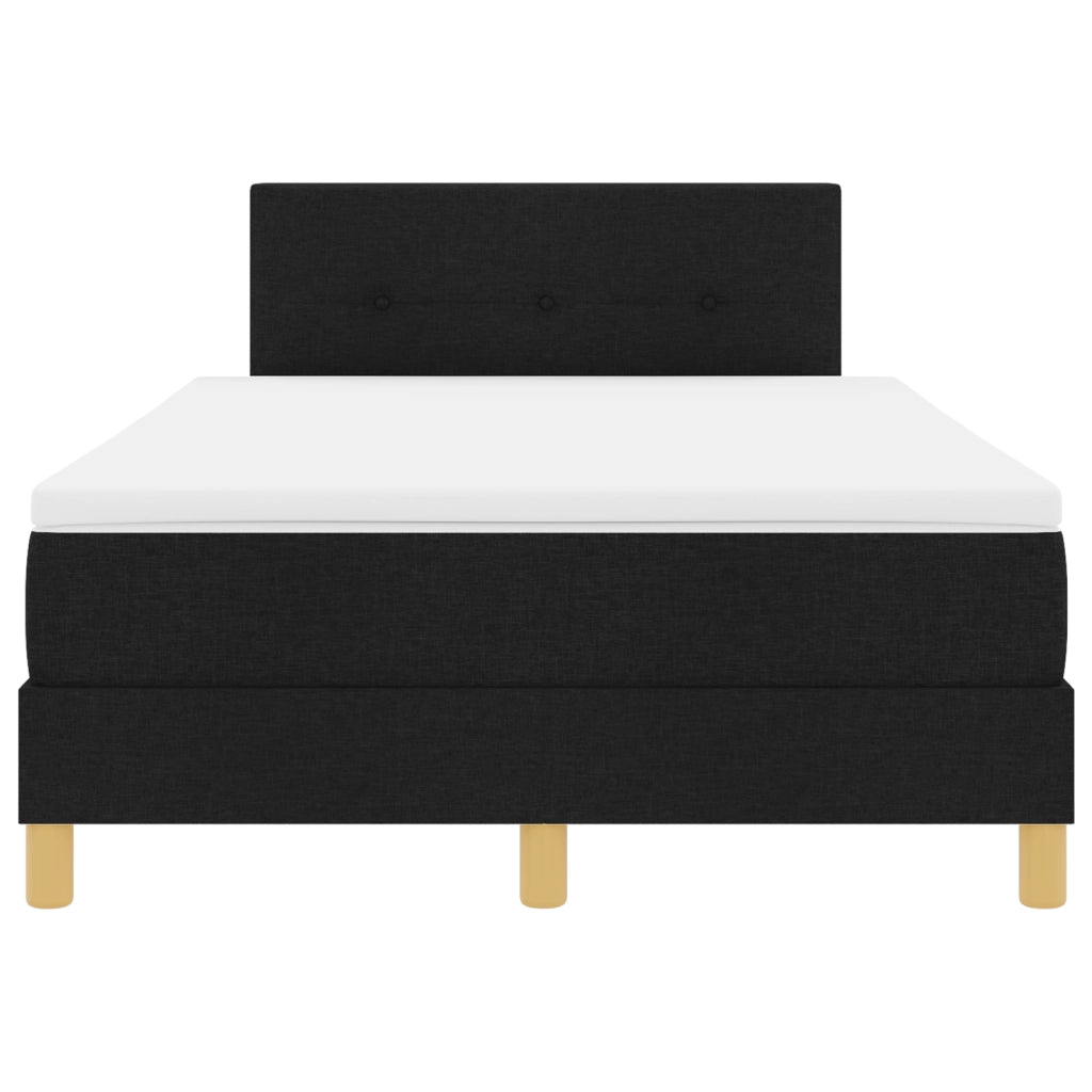 Letto a Box Spring con Materasso Nero 120x200 cm Tessuto