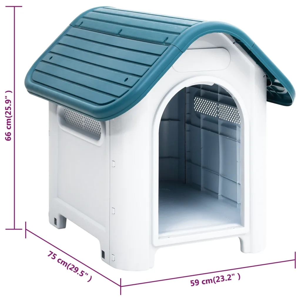 Casetta per Cani Blu 59x75x66 cm in Polipropilene cod mxl 60636
