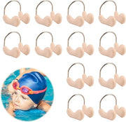 Neuspiercing siliconati per nuoto - impermeabili e comodi - piscina e sport acquatici - beige - 12 pezzi.