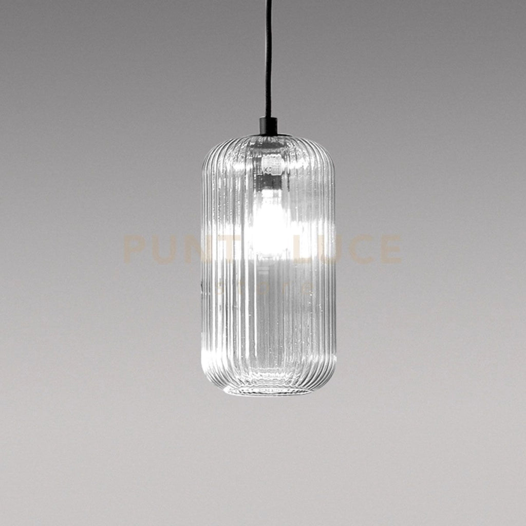 RAIKA V/G - VETRO SOFFIATO TRASPARENTE CON DECORAZIONE COSTE VERTICALI D.15,3CM