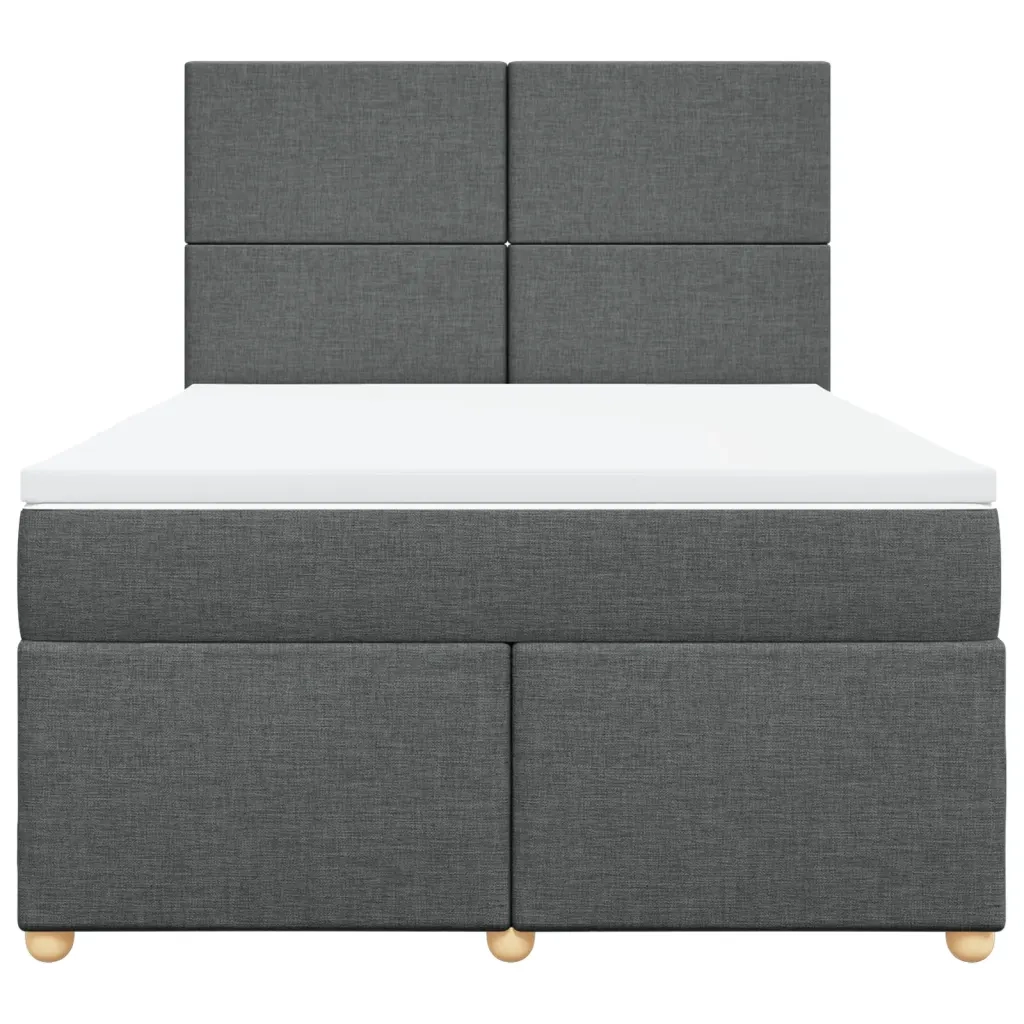 Giroletto a Molle con Materasso Grigio Scuro 140x200cm Tessuto 3291297