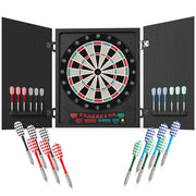 Bersaglio Freccette Elettronico con Punteggio Automatico, 12 Freccette e 6 Display, 51x6.5x57cm, Nero