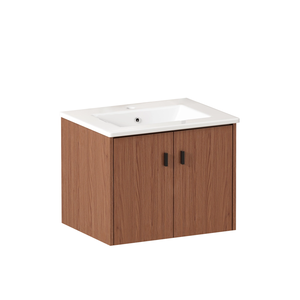 Armadietto Bagno 60 cm ¨C MINIMAL ¨C Marrone, 2 Ante, Salvaspazio