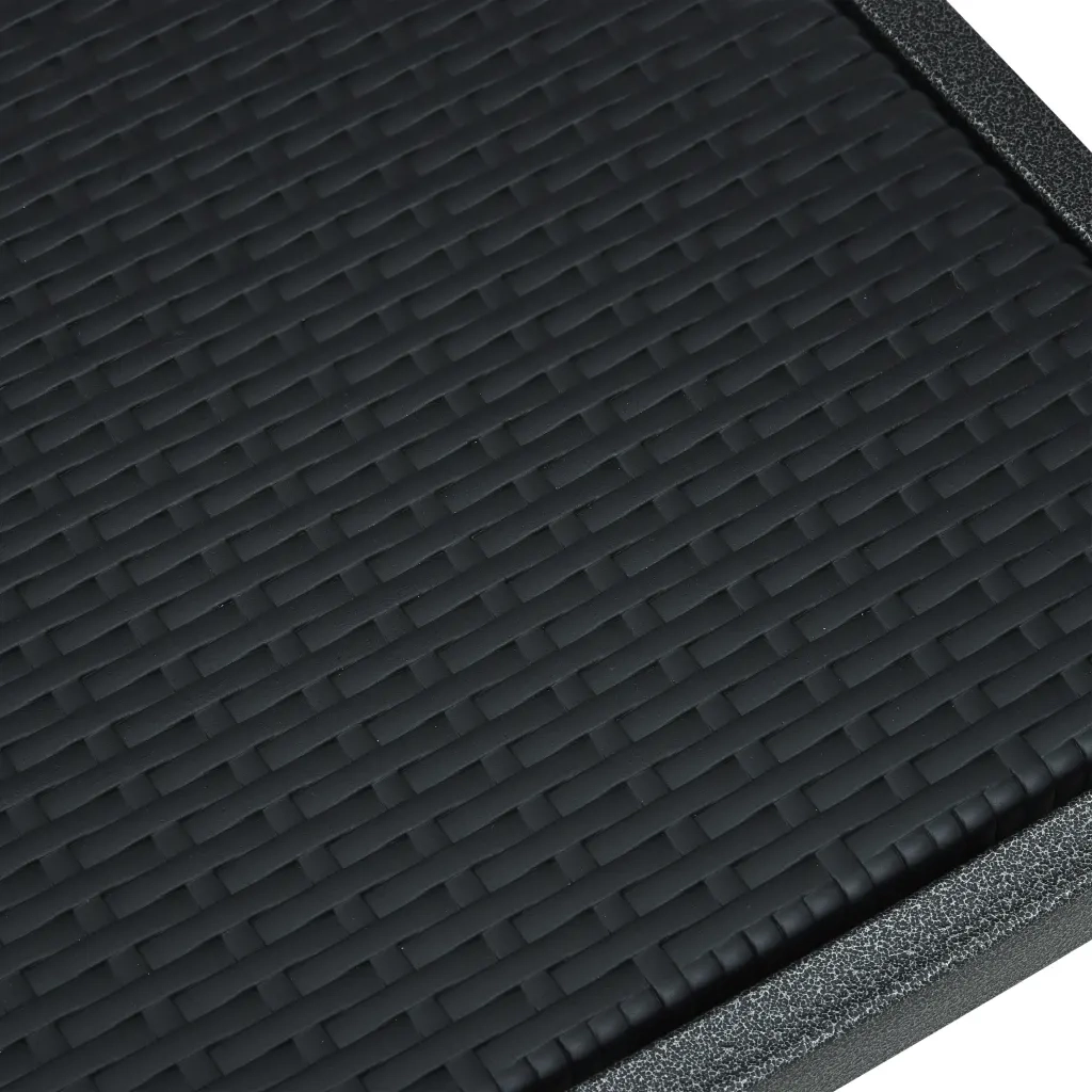 Sedie da Giardino 4 pz | Sedie da Esterno Nere in Plastica Stile Rattan