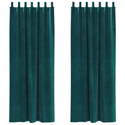 Tende Oscuranti | Tende Blackout 2 pz Verde Scuro 140 x 260 cm Velluto