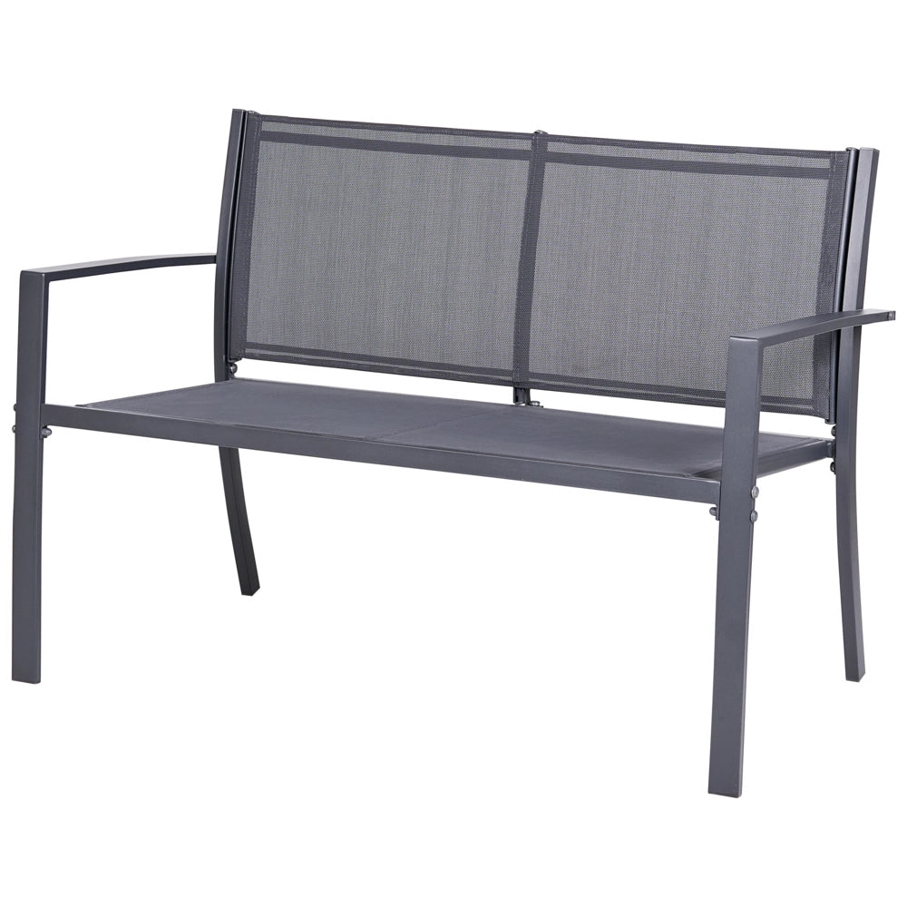 Set da giardino grigio scuro Set da salotto in acciaio 4 posti con tavolo Stile industriale moderno Giardino Patio Balcone