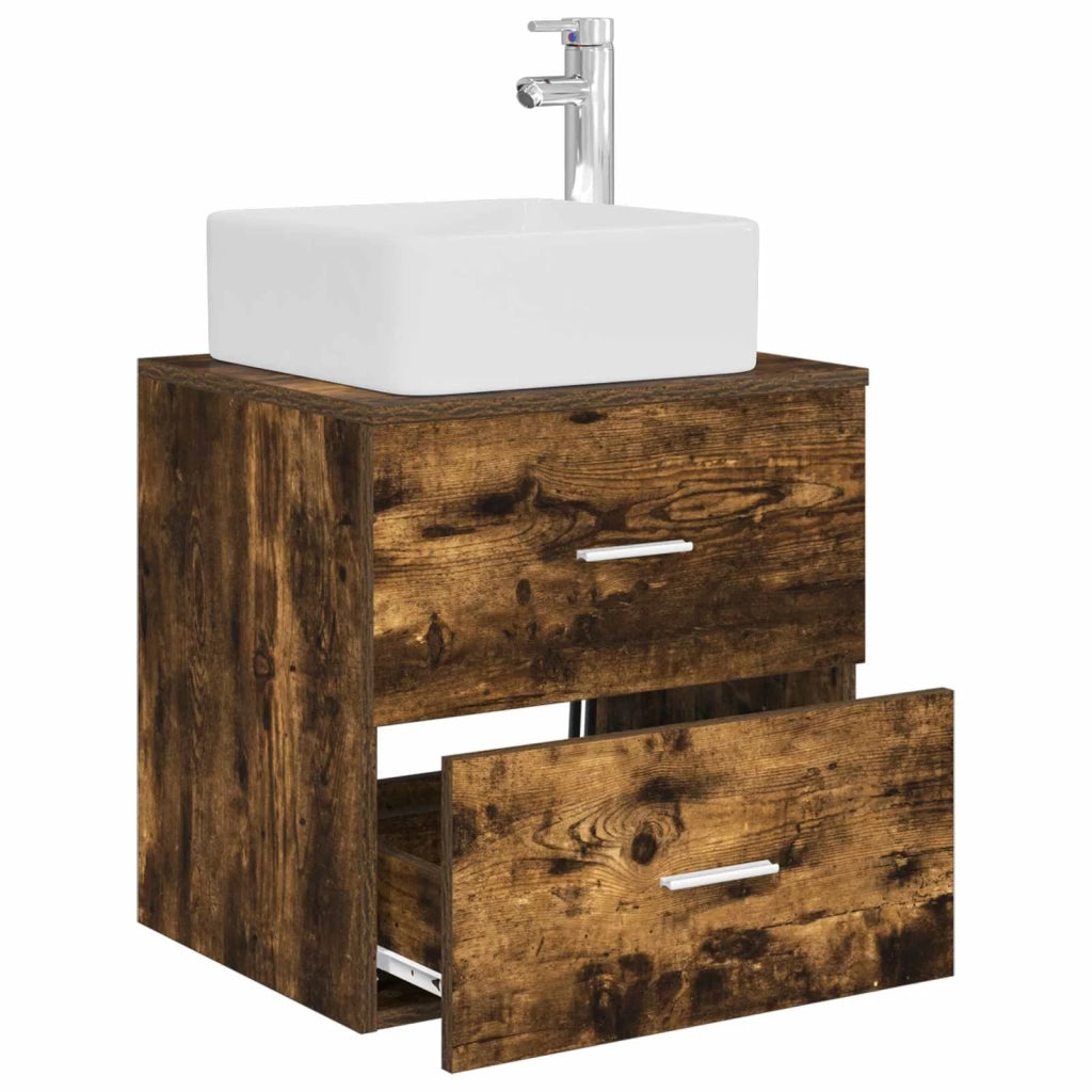 Mobile Lavabo da Parete Rovere Fumo 49,5 x 41 x 63 cm