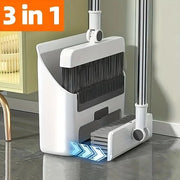 Set di spazzola e spazzola a 3 in 1 con manico lungo, per uso interno, set di spazzola a manico lungo senza aderenza con spazzola e stoffa.