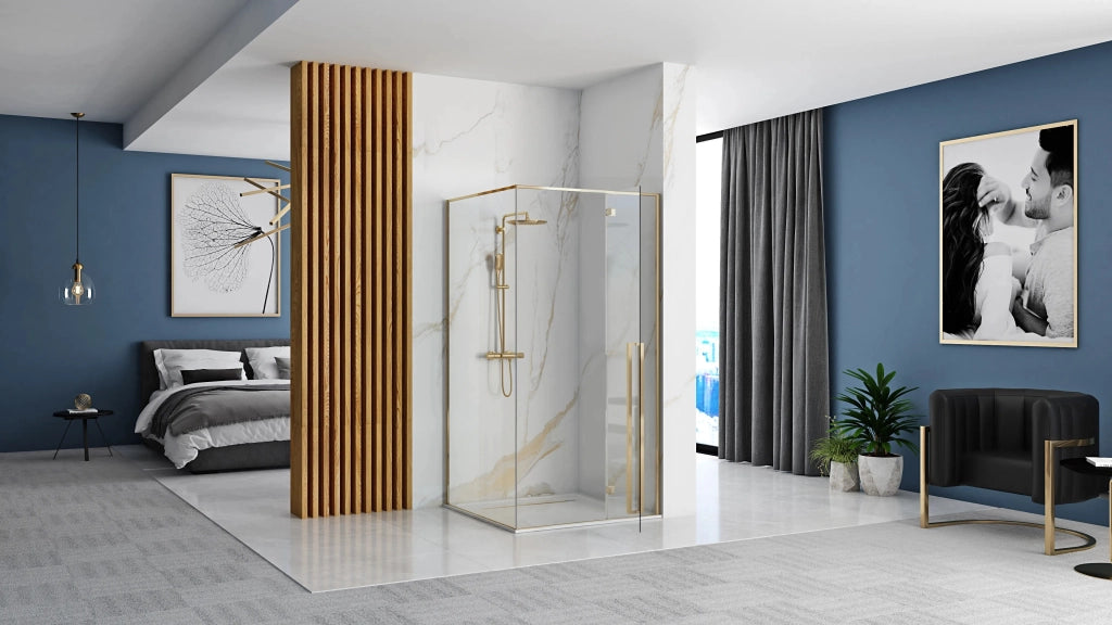 Cabina Doccia Fargo 90x90 Gold senza piatto doccia