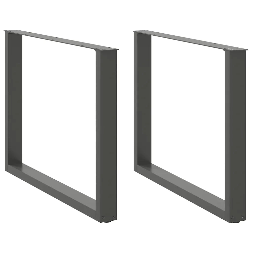 Gambe per tavolo da pranzo a forma di U 2 pz Antracite 100x(72-73) cm Acciaio