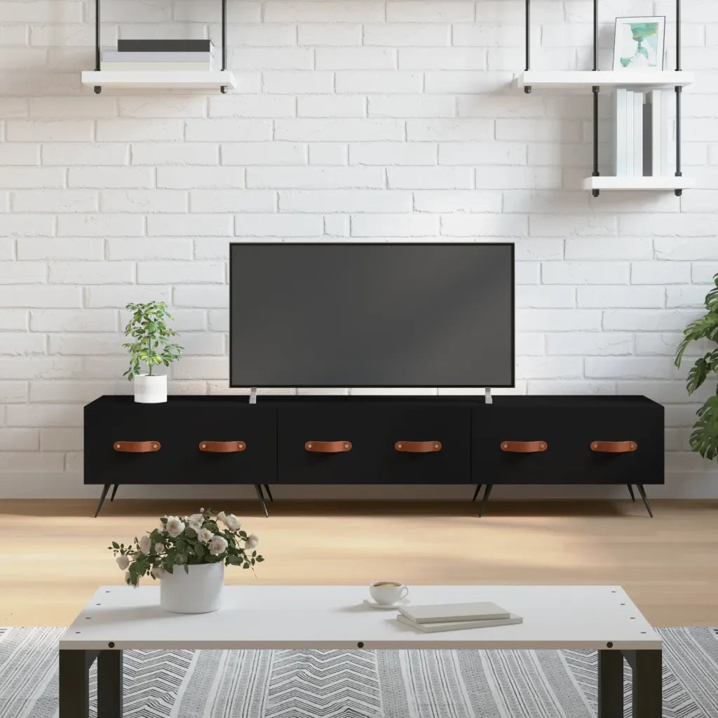 Mobile Porta TV-Mobile per TV-Credenza TV Nero 150x36x30 cm in Legno Multistrato 688776