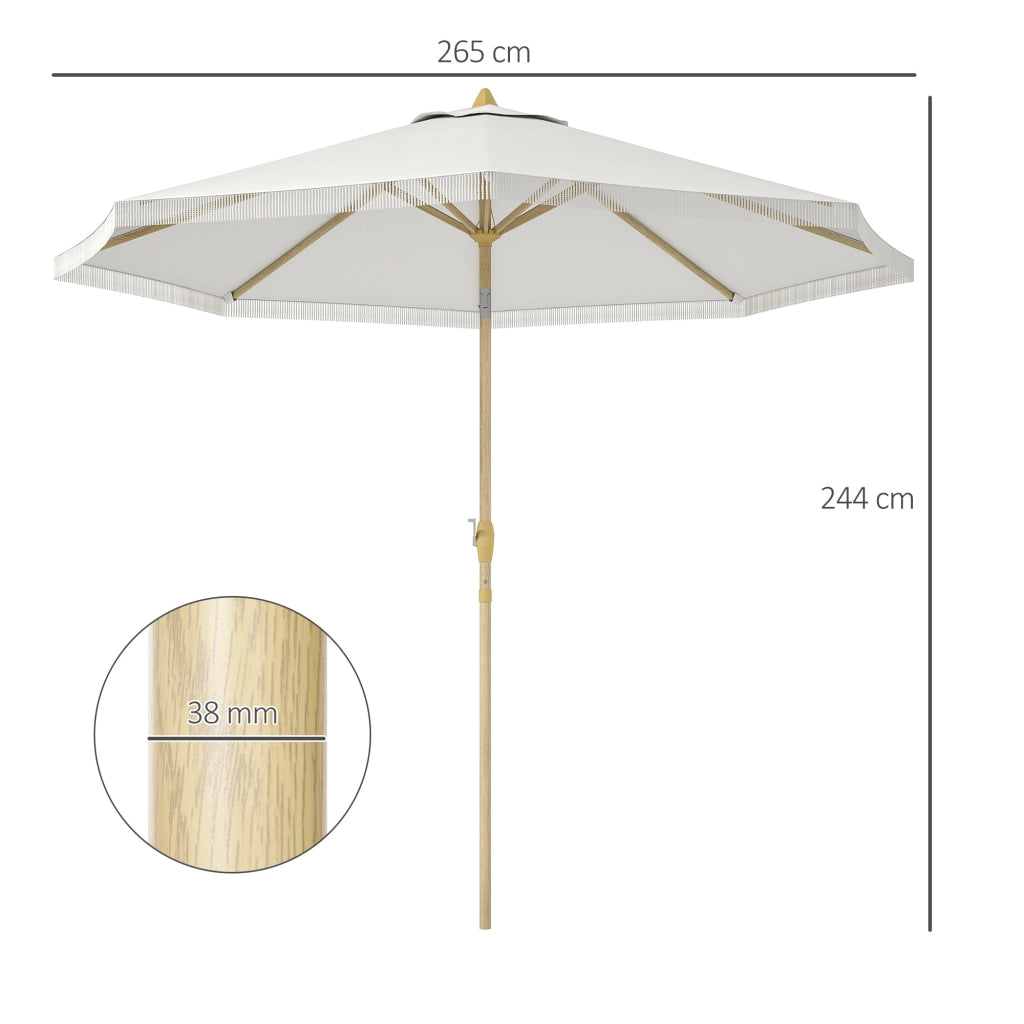 Ombrellone da giardino inclinabile ¨C zephmum ¨C ?265x244cm bianco