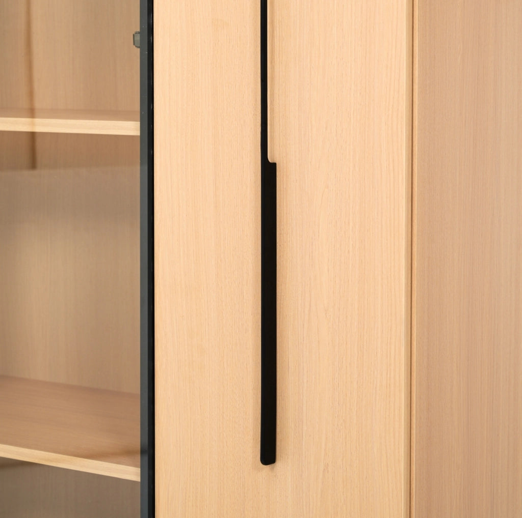Vetrina con LED e ripiano estraibile in MDF rovere