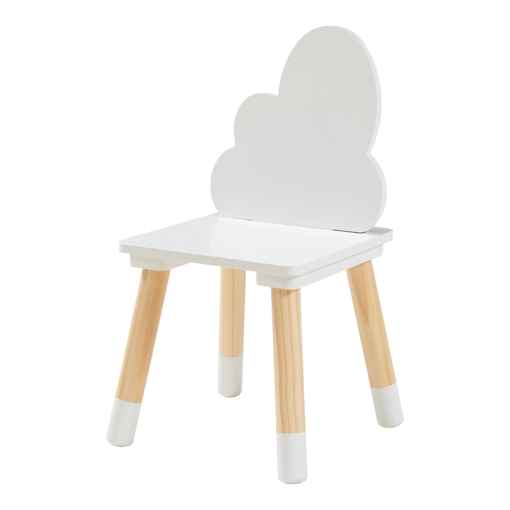 Set di 3 Mobili per Cameretta Hovle Tavolino e 2 Sedie - Bianco / Naturale [en.casa]