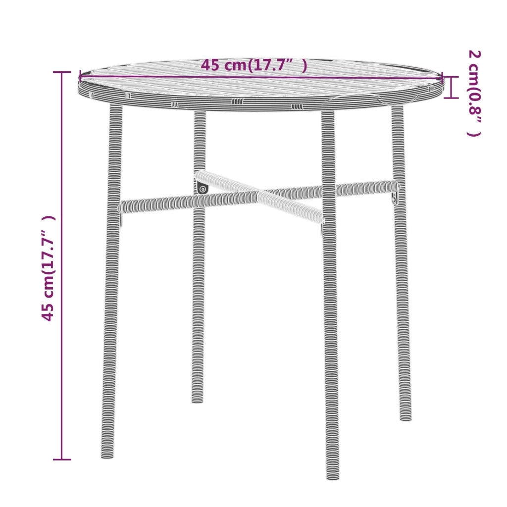 Set Mobili da Pranzo per Giardino 3 pz Polyrattan Nero cod mxl 38714