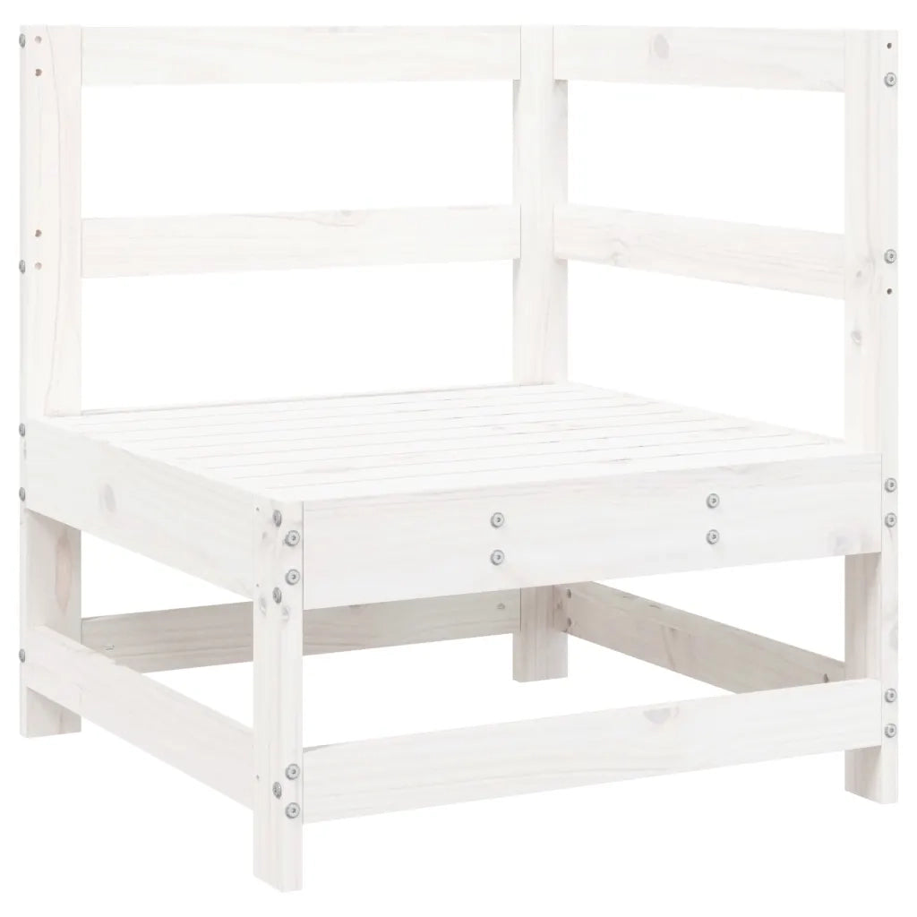 Set Divani da Giardino 6 pz Bianco in Legno Massello di Pino