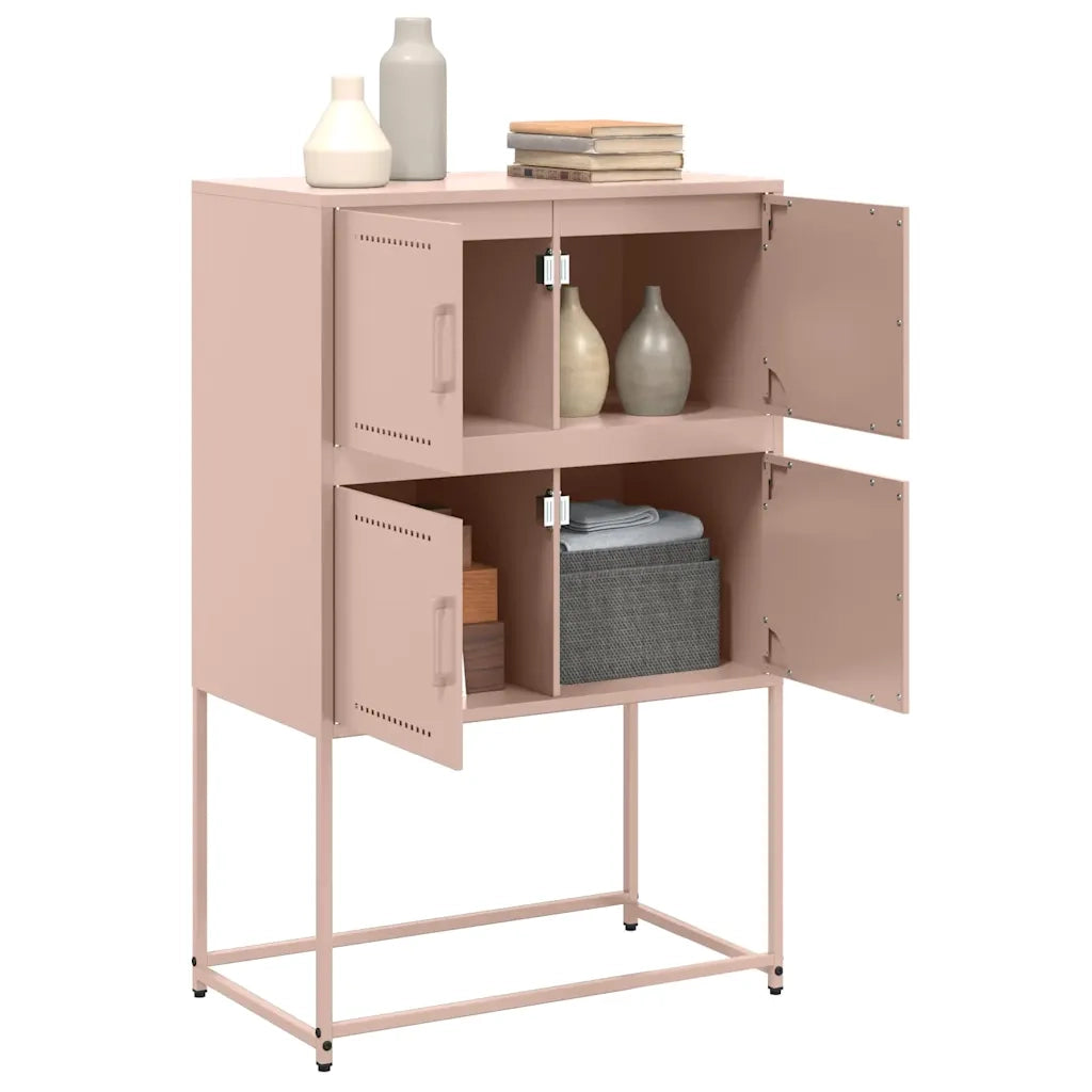 Credenza | Madia | Buffet da pranzo | Armadio da pranzo Rosa 68,5x38,5x107 cm in Acciaio