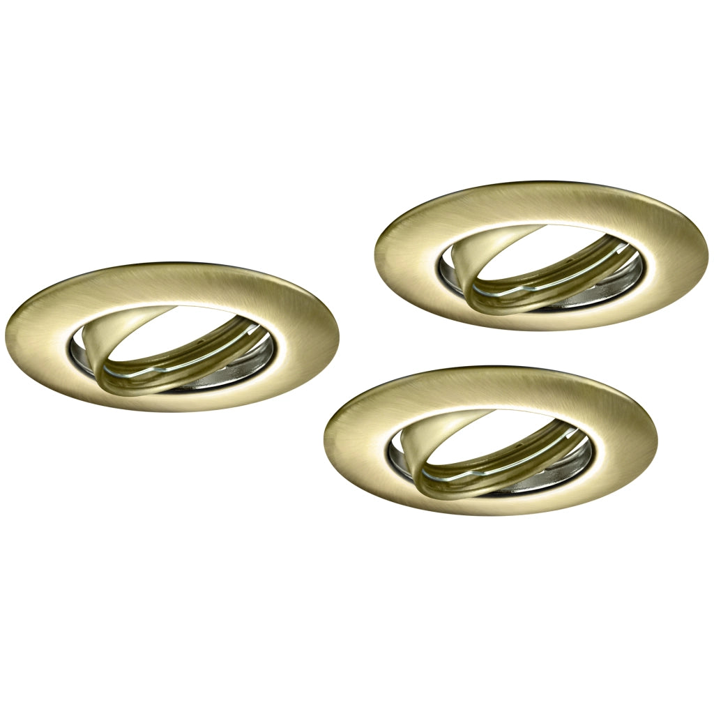 Faretto incasso tondo orientabile patina oro 3x Polux