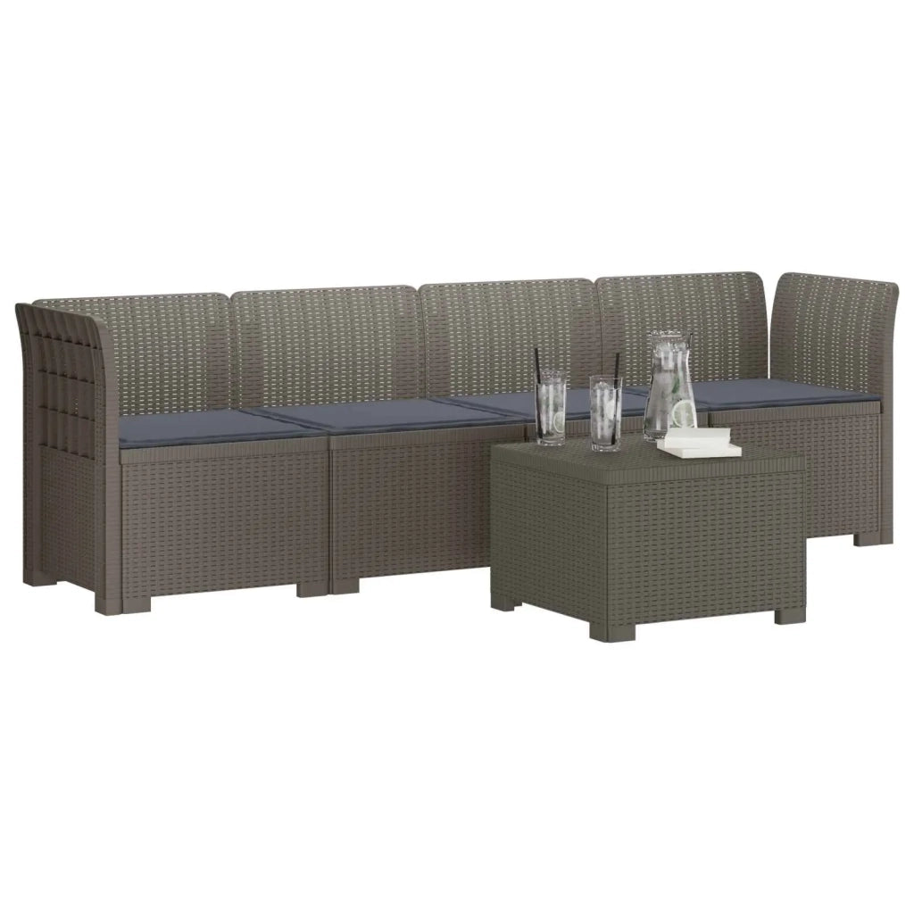 Divano da Giardino a 4 Posti con Cuscini in Stile Rattan PP 3443869
