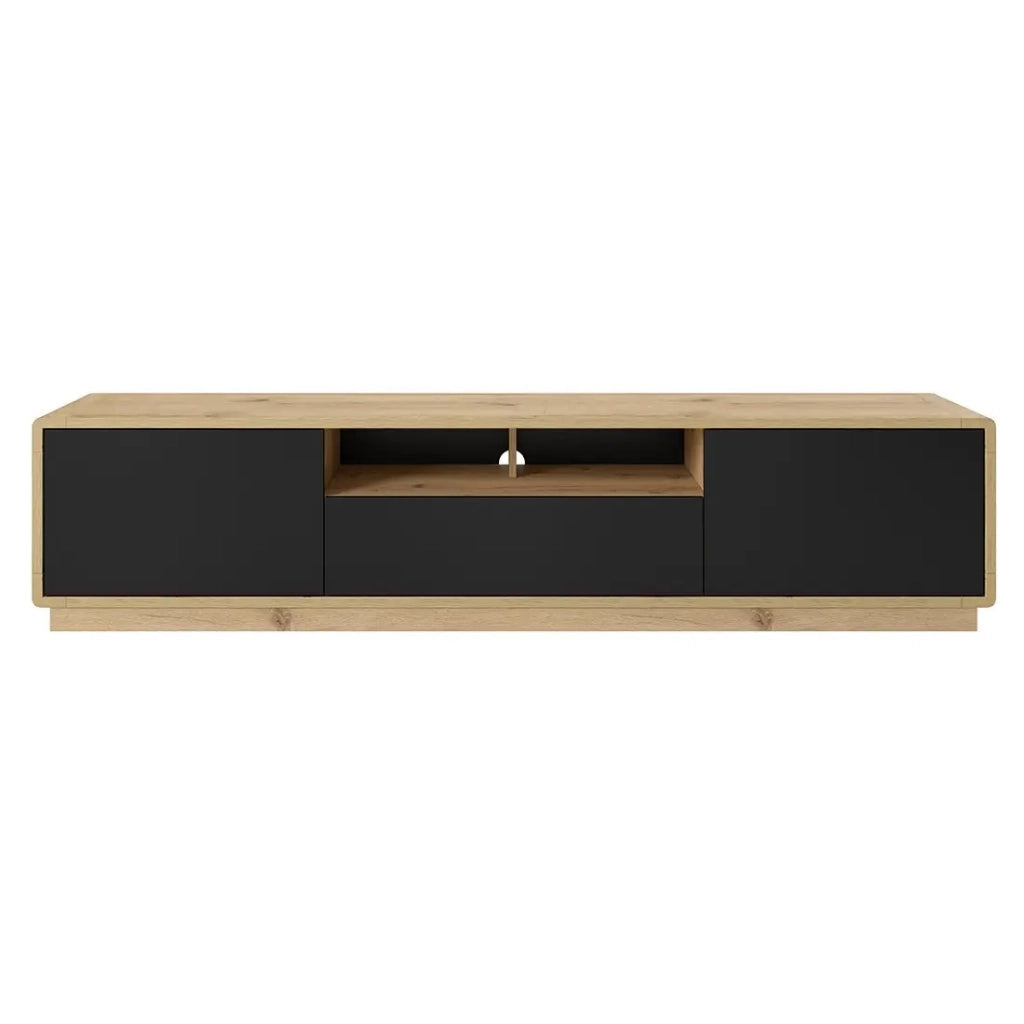 Mobile TV 200 cm collezione VILLA. Colore rovere e nero opaco.