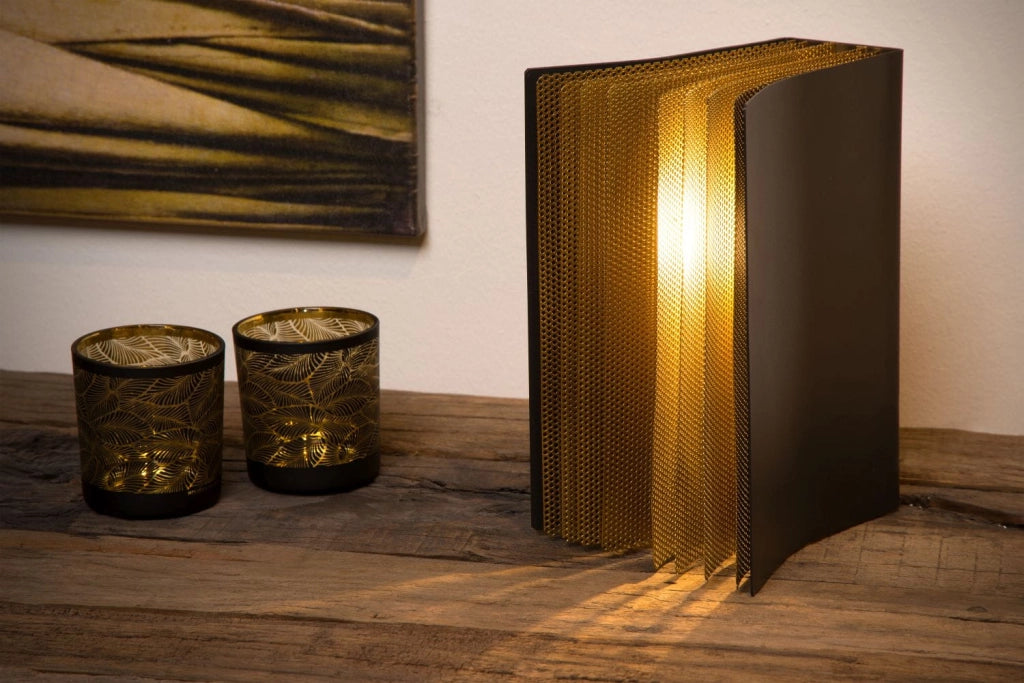 Lampada da tavolo Lucide Livret nera metallo E14 40W
