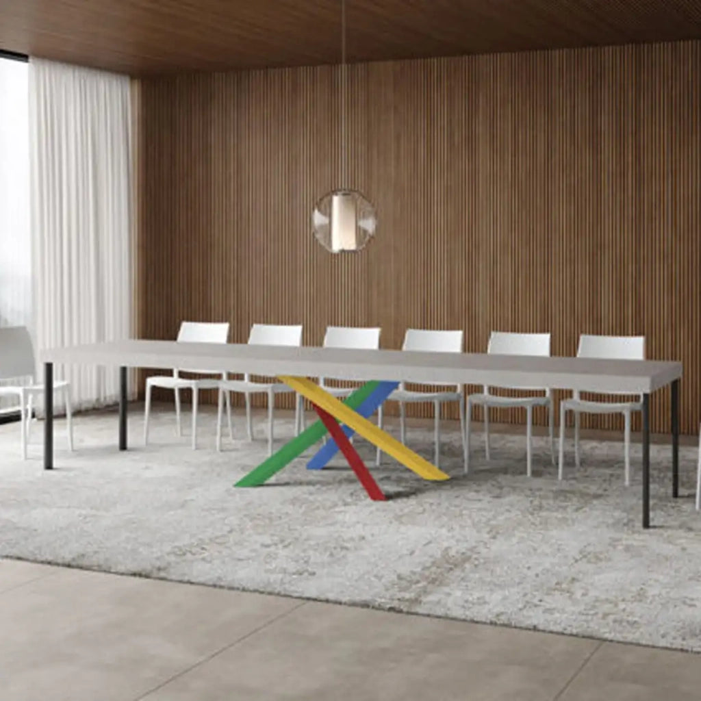 Tavolo allungabile 140/400x90 cm Volantis Premium cashmere gambe multicolore 4/B