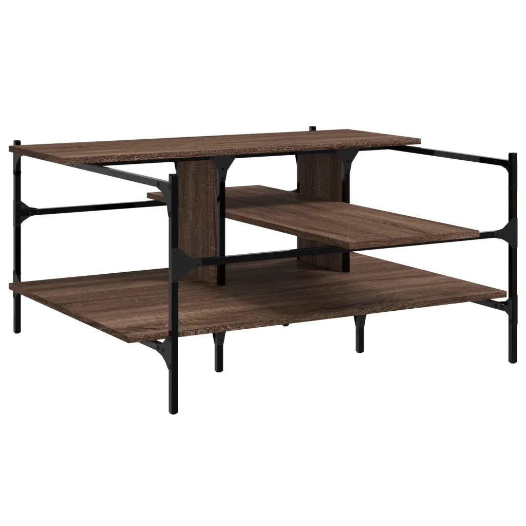 Tavolino Salotto Rovere Marrone 100x100x48,5 LegnoÂ Multistrato