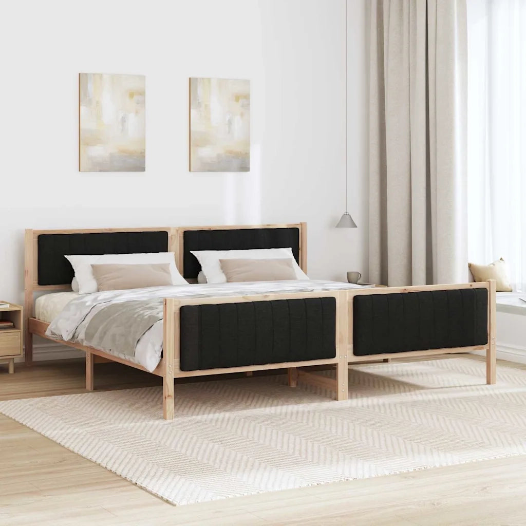 Struttura del Letto con testiera Marrone e nero 200 x 200 cm 3394300
