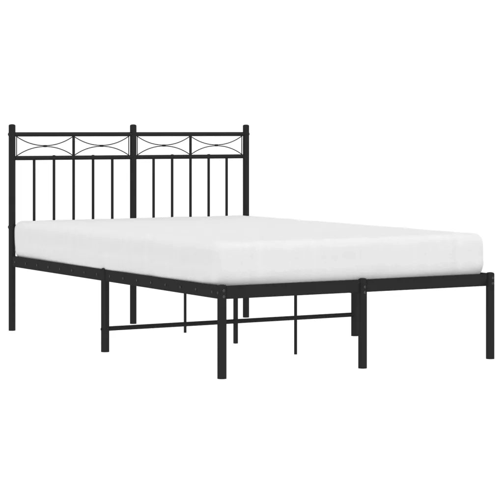 Giroletto con Testiera-Struttura Letto con testiera in Metallo Nero 120x200 cm 464781