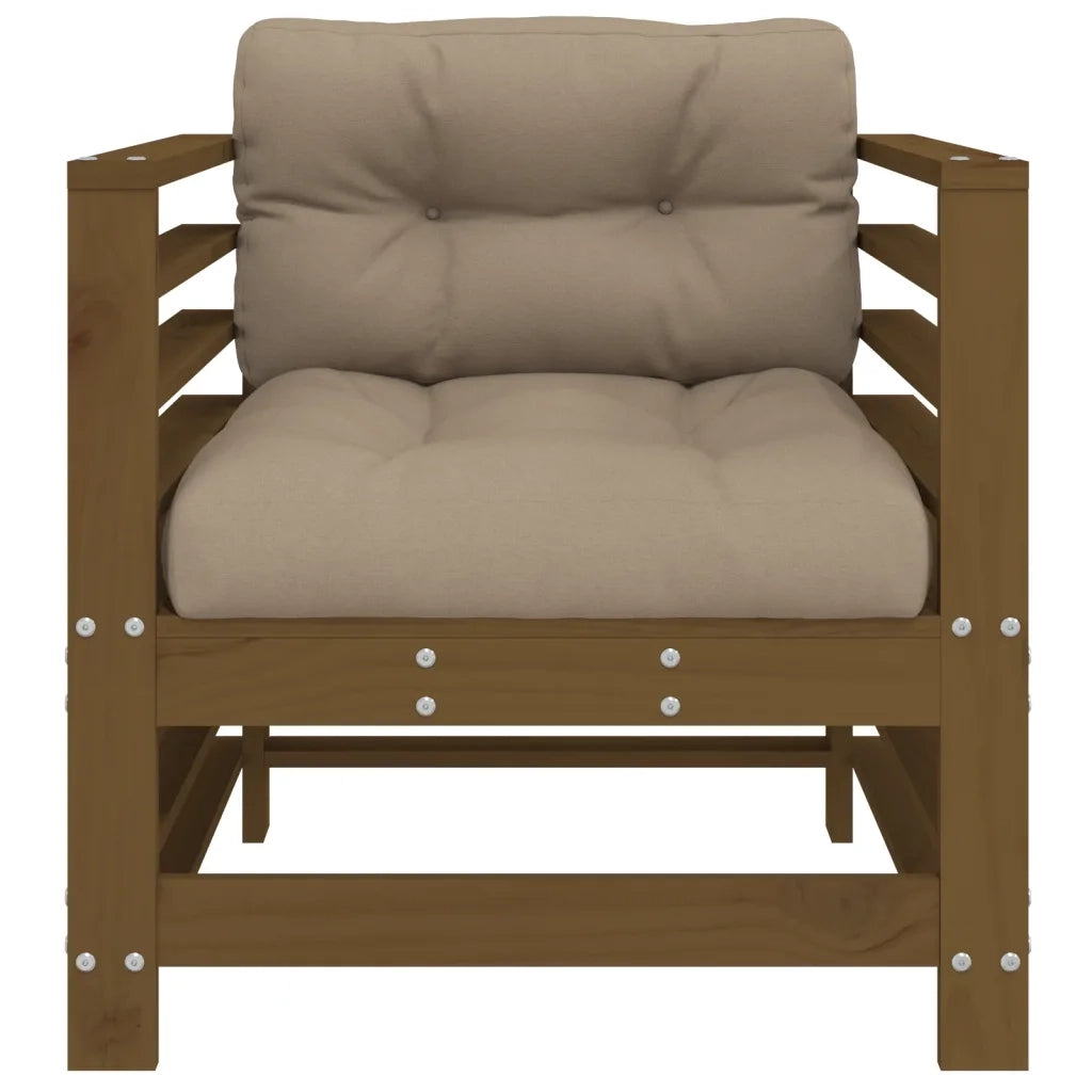 Sedia da patio-Sedie da Giardino con Cuscini 2pz Ambra Legno Massello di Pino