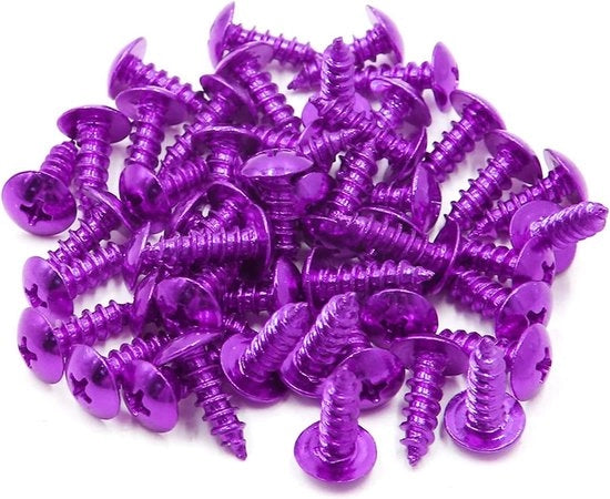 Viti autoallentanti 50 pezzi M5 x 16 mm per motocicletta - Verniciato viola lucido