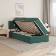 Letto con Contenitore Verde Scuro 90 x 200 cm Velluto 3458844
